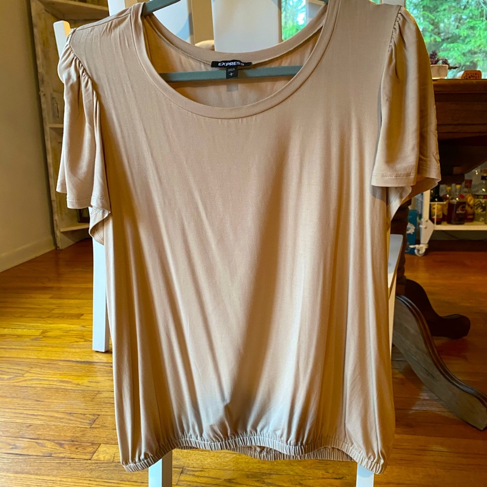 Express tan banded shirt